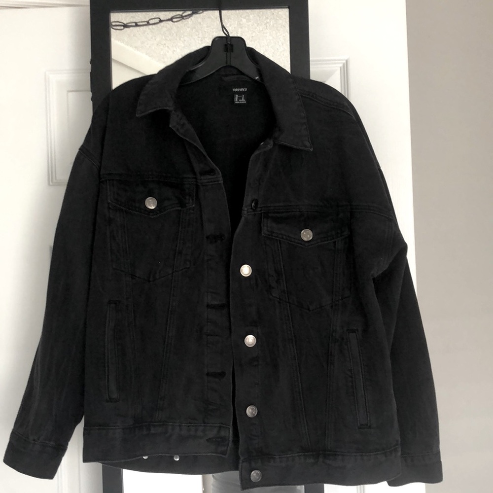 Black denim jacket